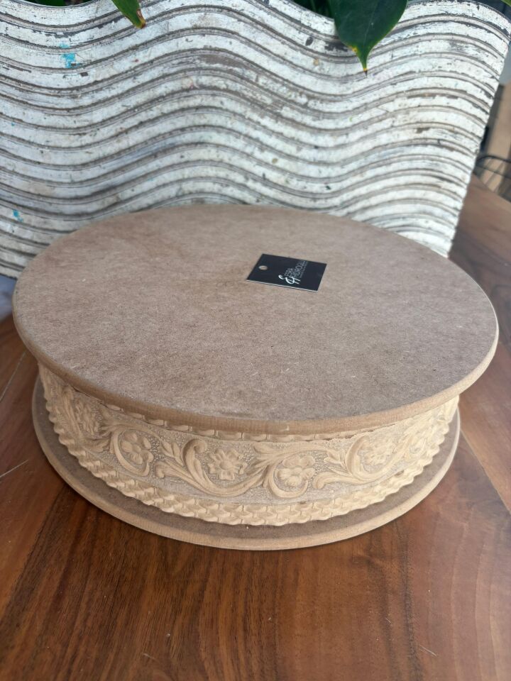 Yuvarlak Oymalı Ahşap Kutu No:2