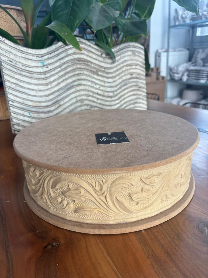 Yuvarlak Oymalı Ahşap Kutu No:5