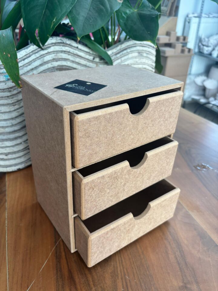 Üç Çekmeceli Düzenleyici Kutu