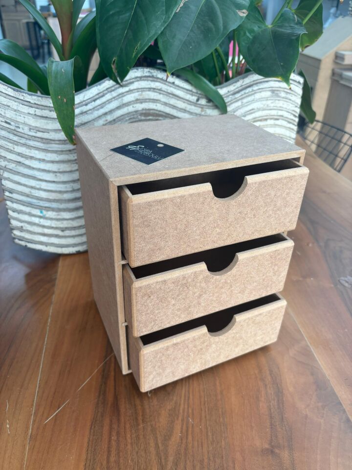 Üç Çekmeceli Düzenleyici Kutu