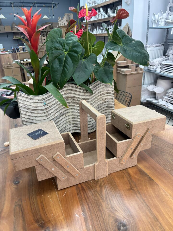 Bölmeli Akordiyon Dikiş Kutusu