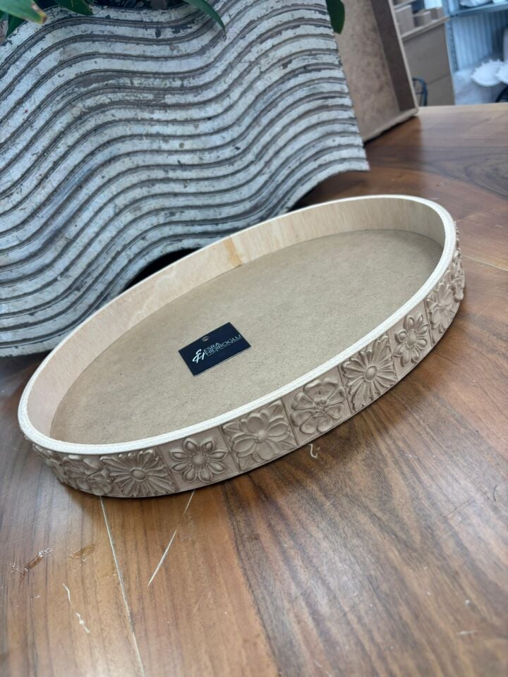 Oval Çini Oymalı Sunumluk