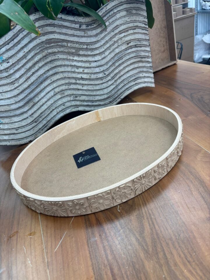 Oval Çini Oymalı Sunumluk