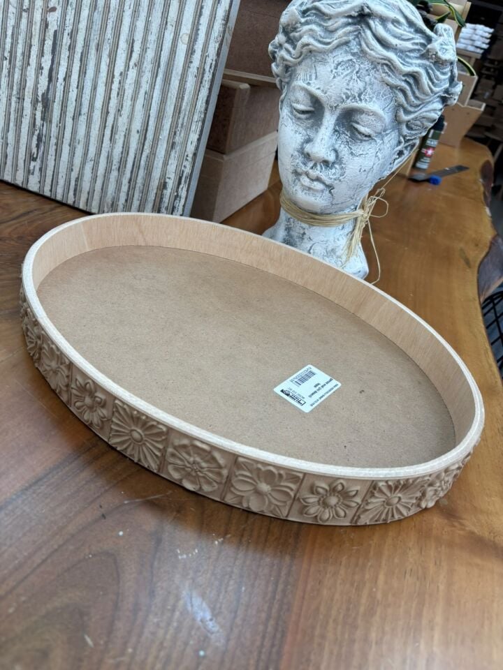 Oval Çini Desenli Tepsi