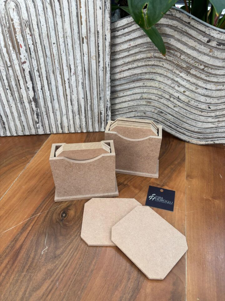 Dikey 6'lı Bardak Altlığı