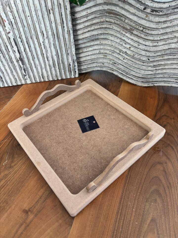 Üstten Kulplu Orta Boy Kare Tepsi