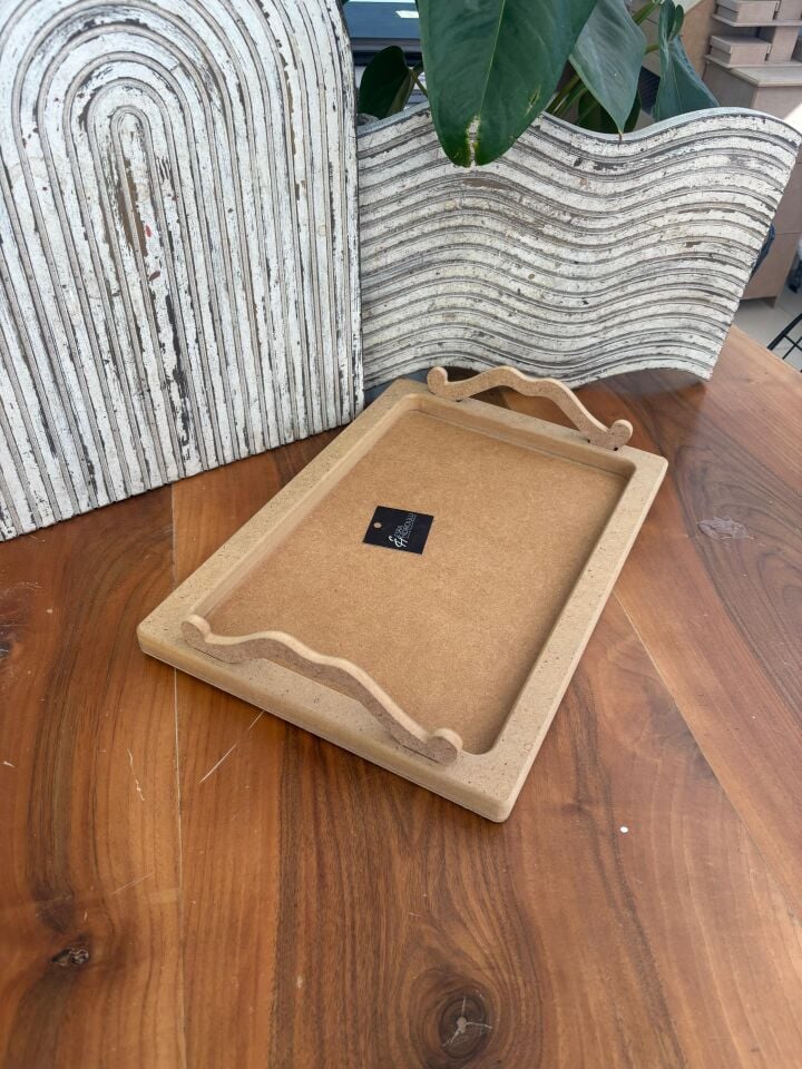 Üstten Kulplu Orta Boy Dikdörtgen Tepsi