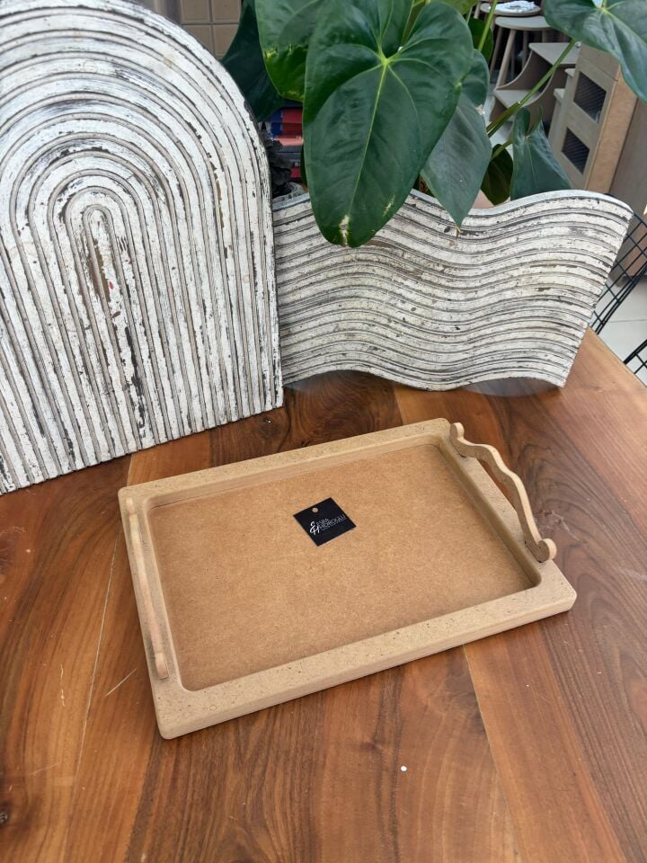 Üstten Kulplu Orta Boy Dikdörtgen Tepsi