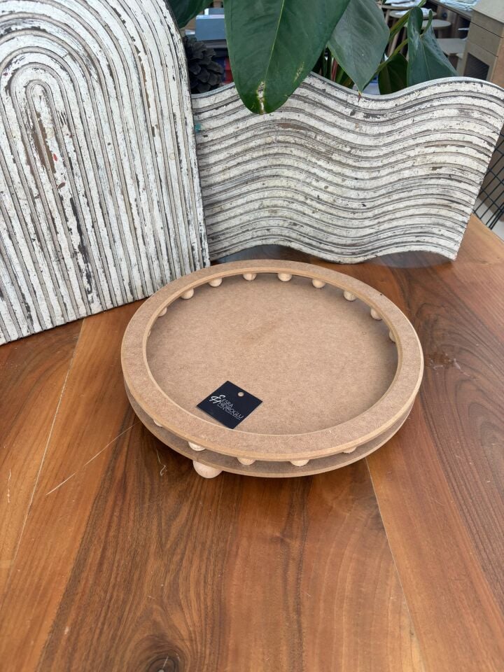 Top Ayaklı Yuvarlak Tepsi