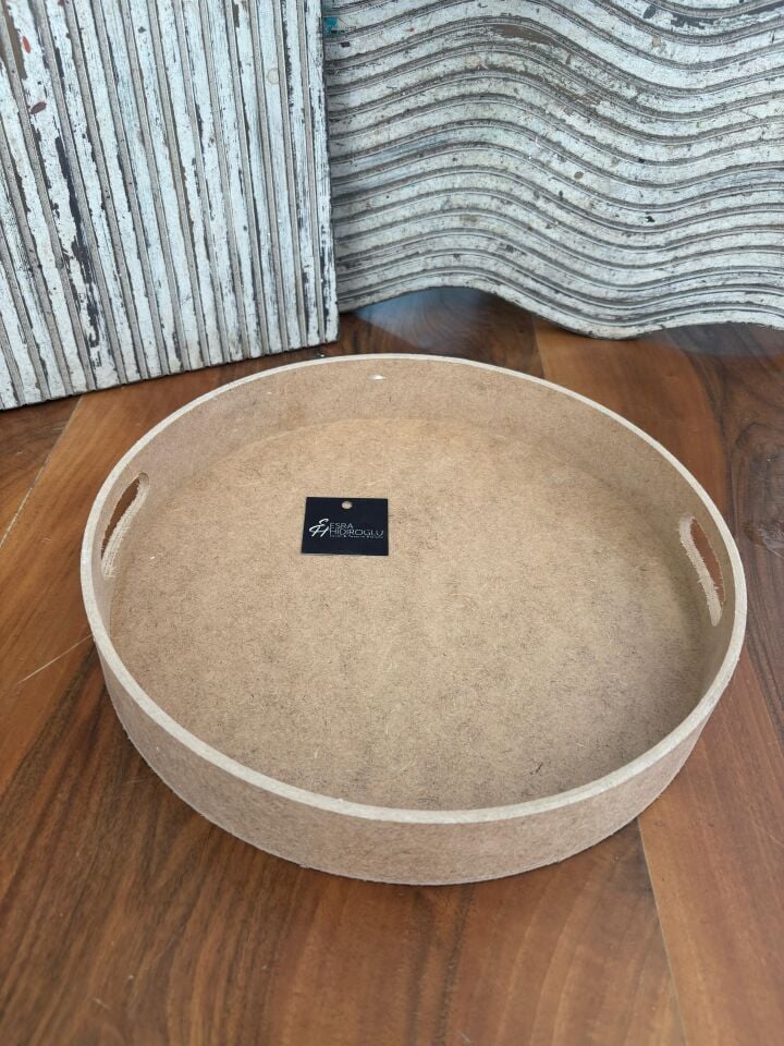 Yuvarlak Ahşap Küçük Boy Tepsi